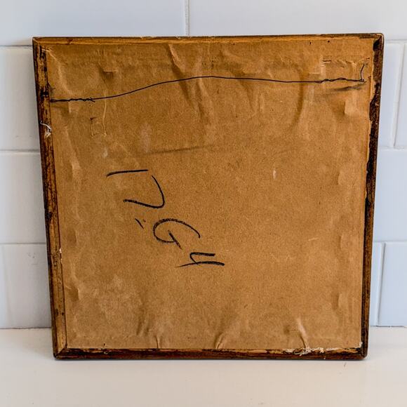 Vintage Wooden Framed Botanical Red Poppy & Wildflower Print w/ Matte, 9.5" - Picture 5 of 6